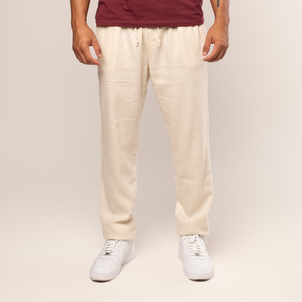 Calça Jogger Linho Palha