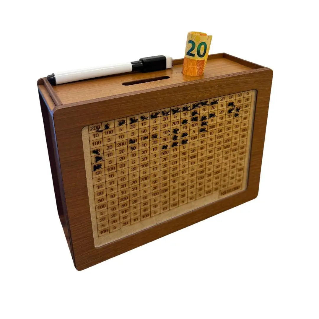 WoodBox - Cofre Desafio Dos 10K (Método Japonês Kakeybo) Escolha seu Objetivo!